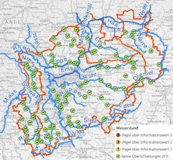Pegel in NRW mit Info zu Informationswertüberschreitungen Ende Juni (Stand: 30.06.24)